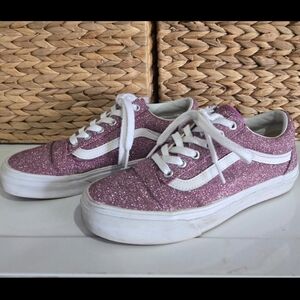 Sparkly Pink Vans Sneaker with White Accents